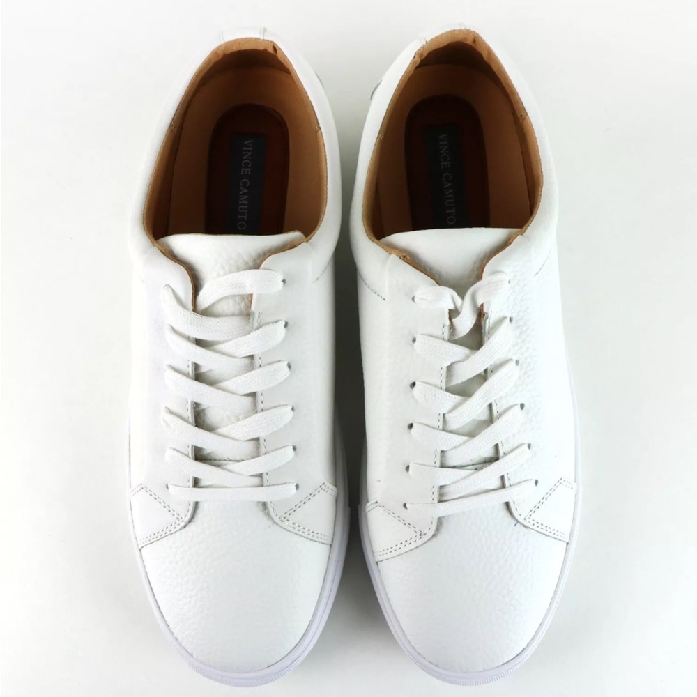 Vince Camuto White Leather Sneakers Classic Design